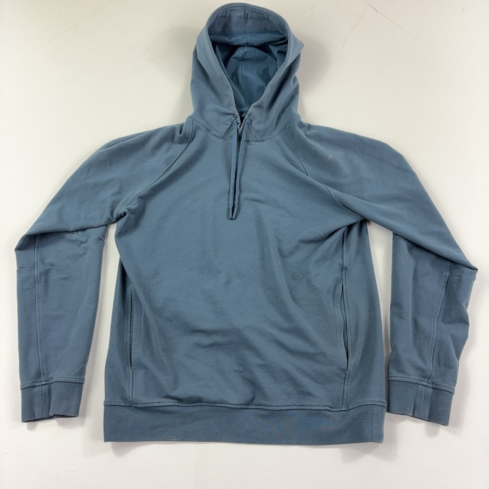 Lululemon City Sweat Pullover Hoodie Mens Small Blue LM3AUPS Bleach Spots